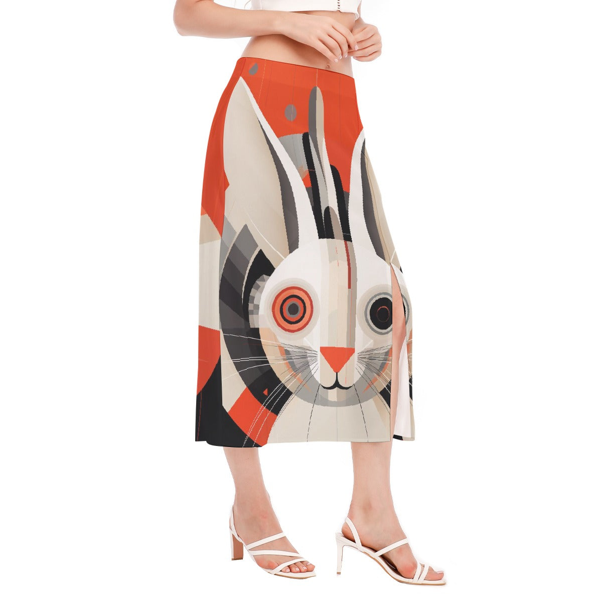 All-Over Print Women's High Slit Long Skirt