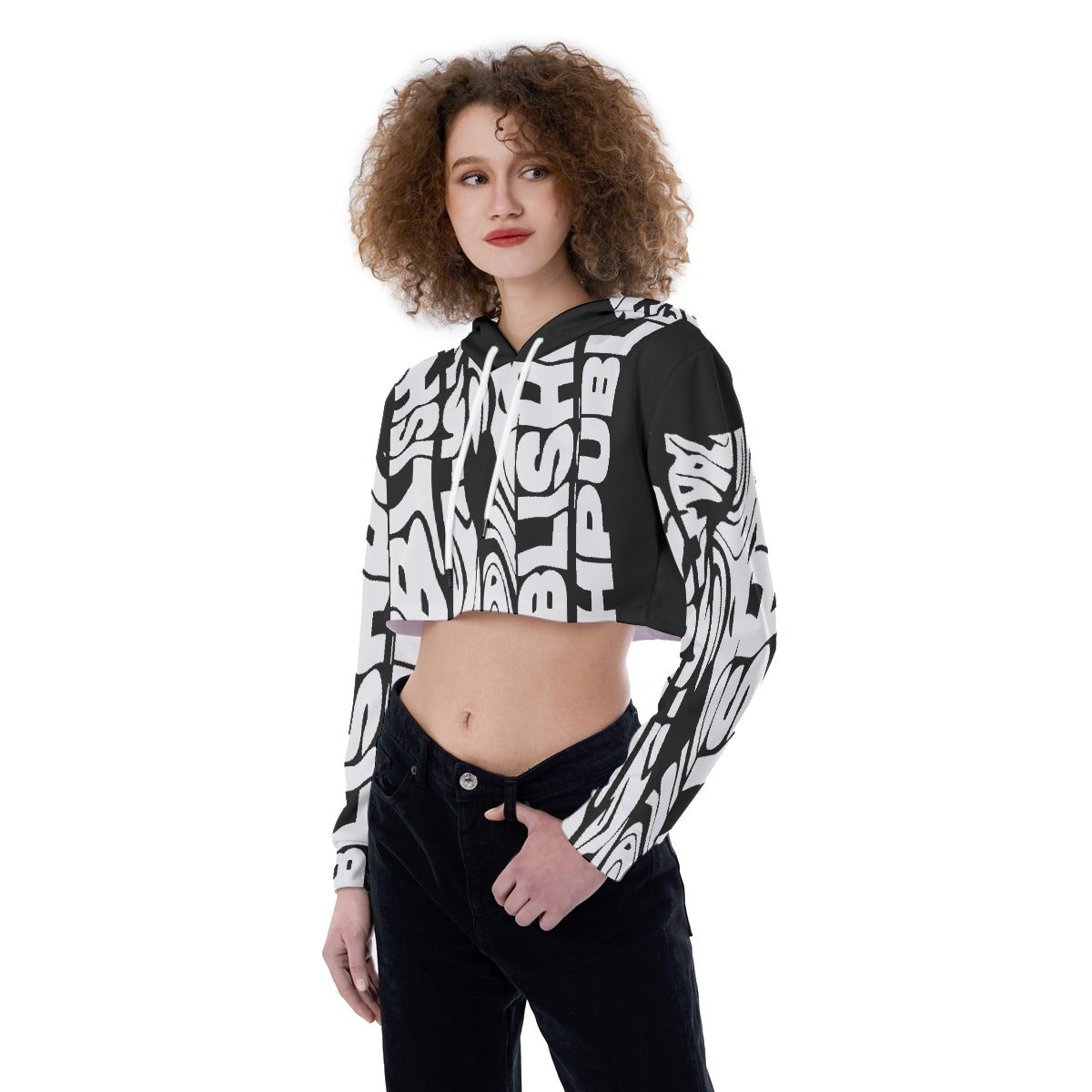 All-Over Print Women's Crop Top Hoodie