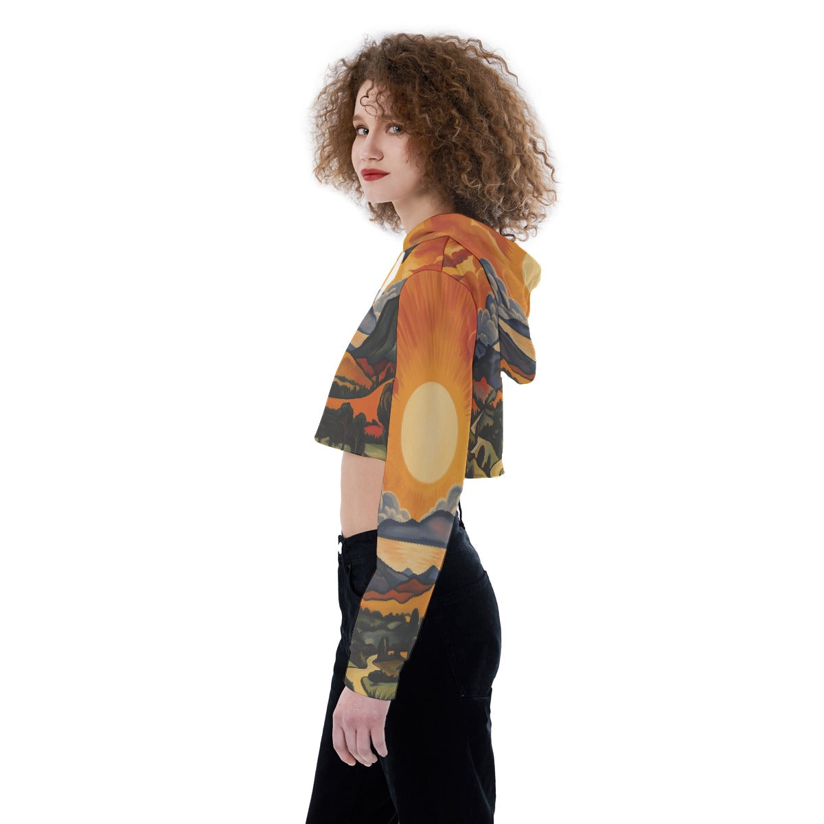 All-Over Print Women's Crop Top Hoodie