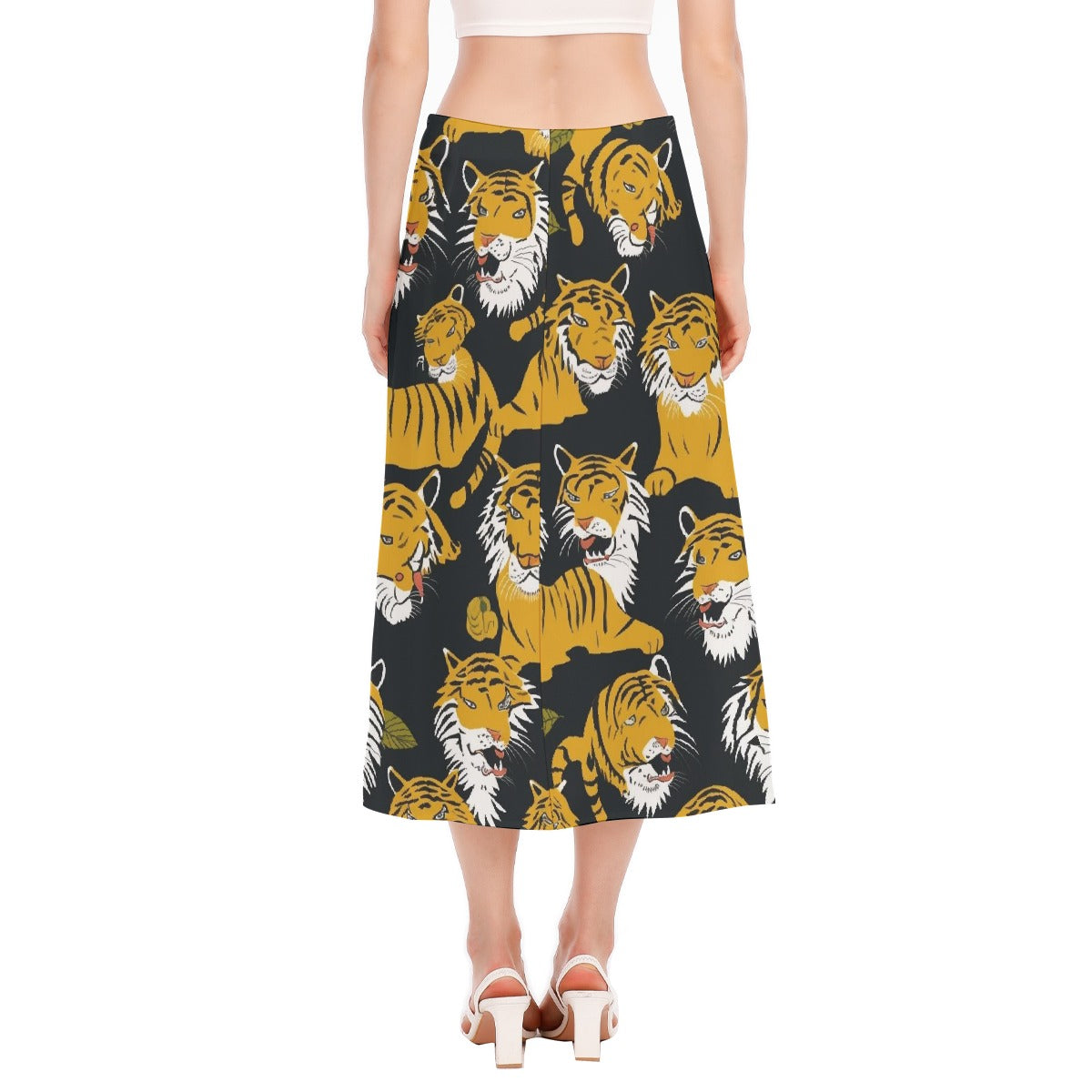 All-Over Print Women's High Slit Long Skirt