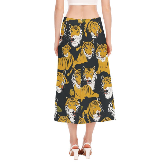 All-Over Print Women's High Slit Long Skirt