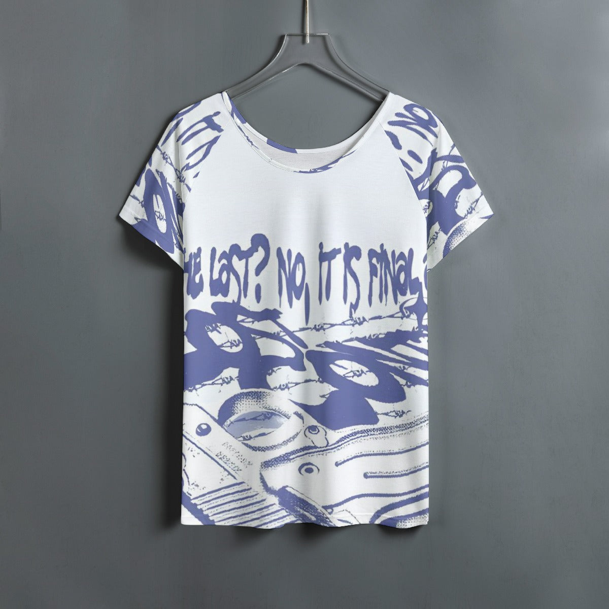 All-Over Print Women's Round Neck T-shirt With Raglan Sleeve