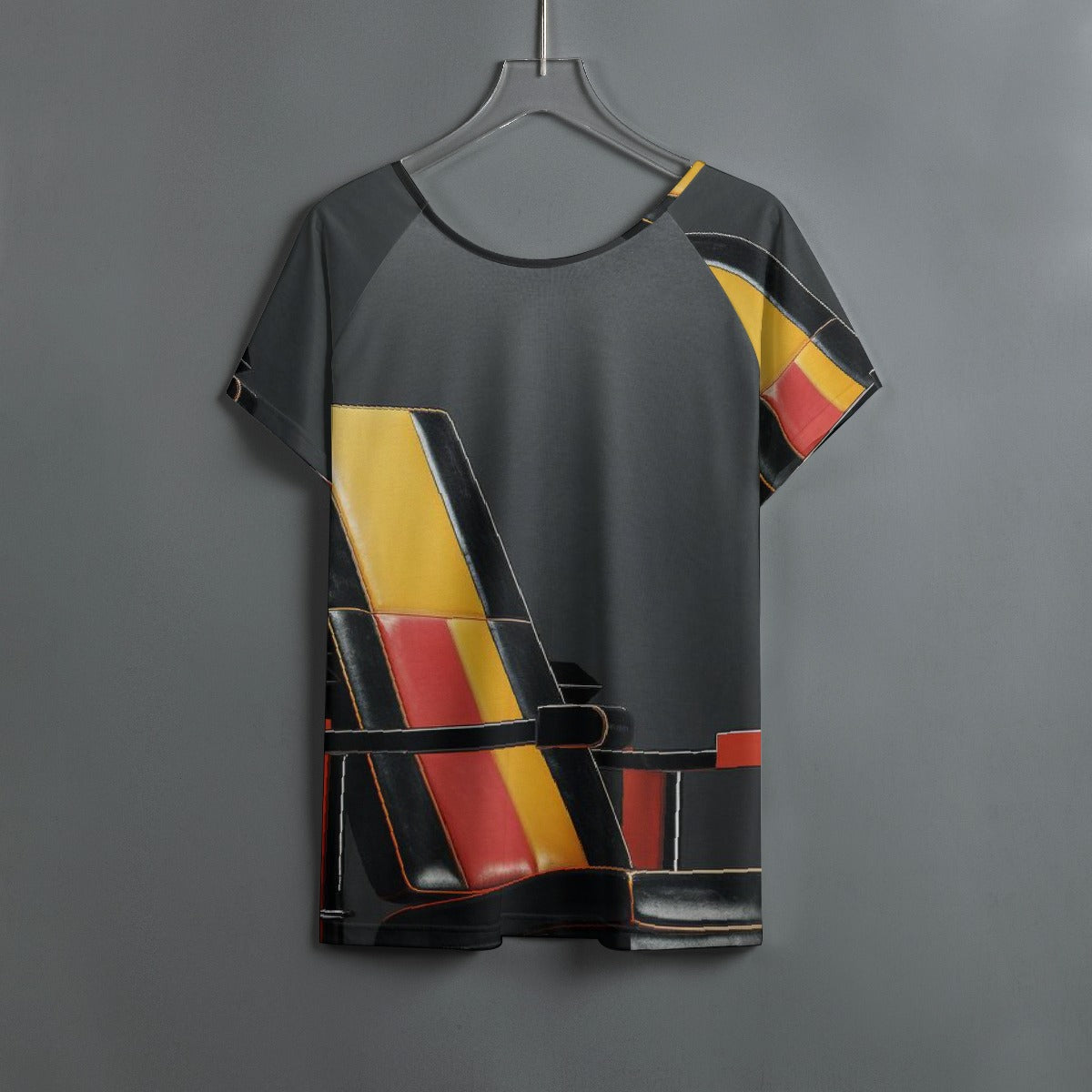 All-Over Print Women's Round Neck T-shirt With Raglan Sleeve