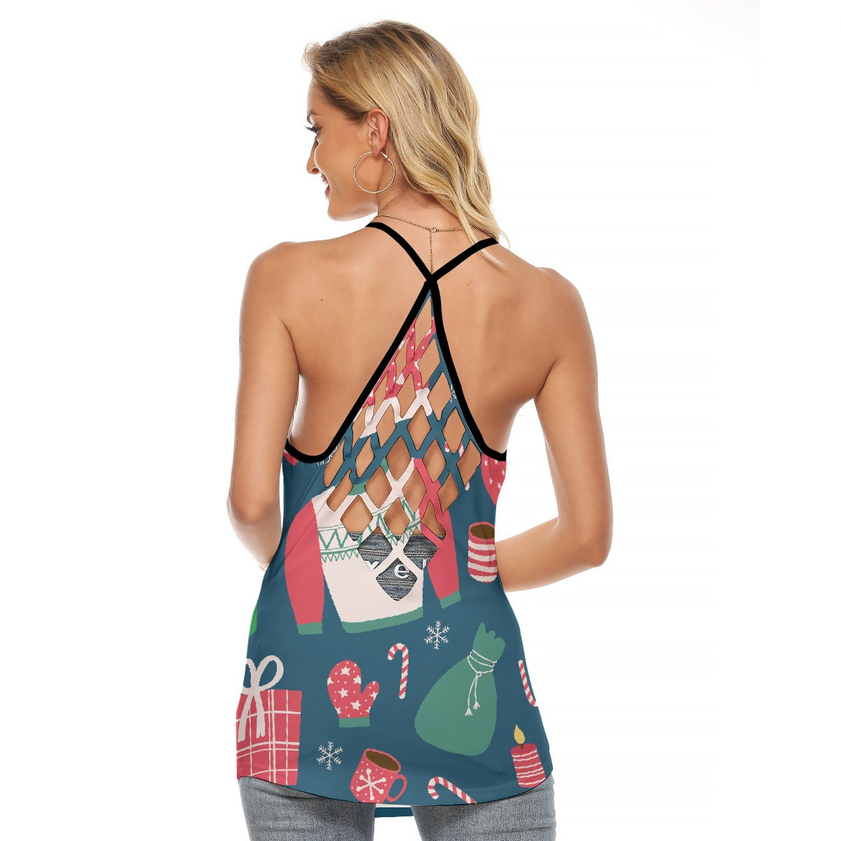 All-Over Print Women's Criss-Cross Open Back Tank Top