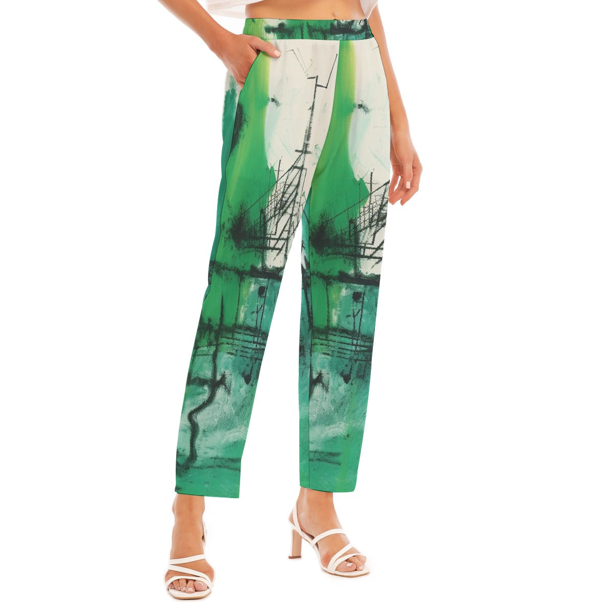 All-Over Print Women's Loose Straight-leg Pants