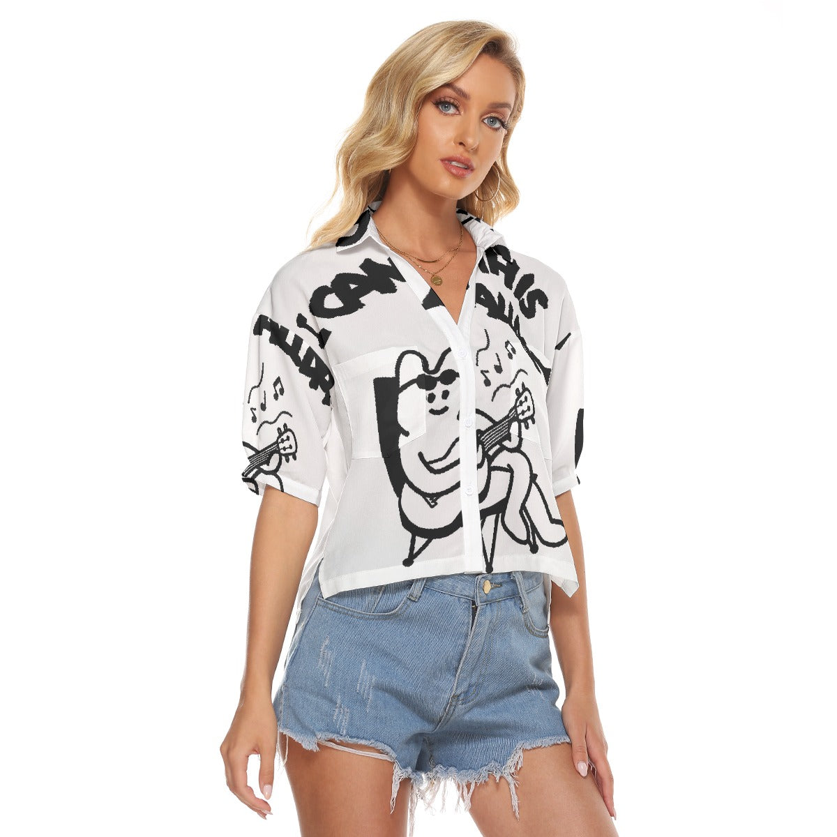 All-Over Print Women's V-neck Shirts