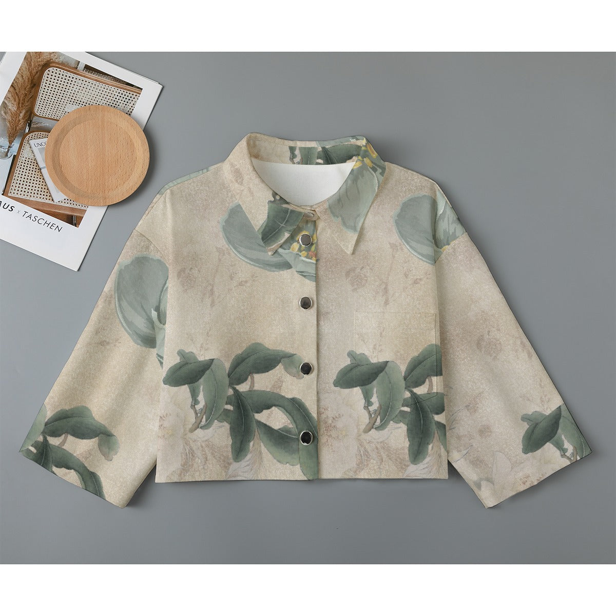 All-Over Print Women's Cropped Jacket | 245GSM Cotton