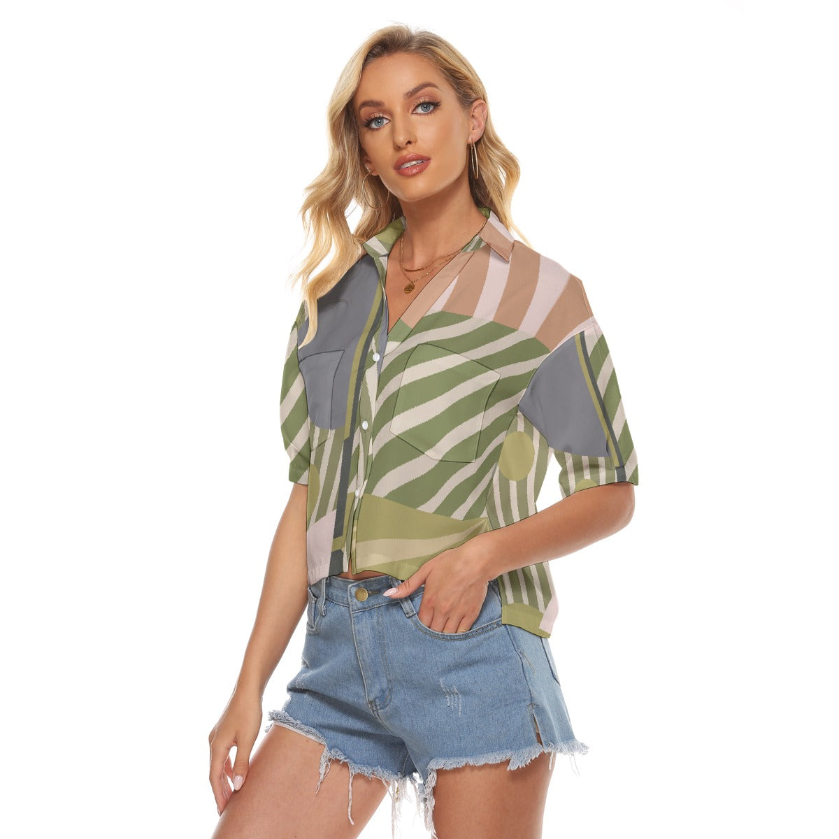 All-Over Print Women's V-neck Shirts