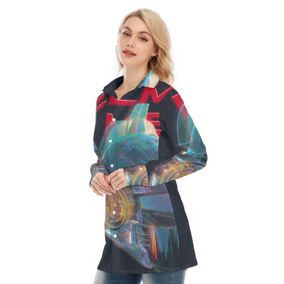 All-Over Print Women's Long Shirt