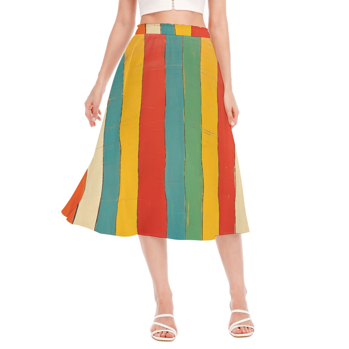 All-Over Print Women's Long Section Chiffon Skirt