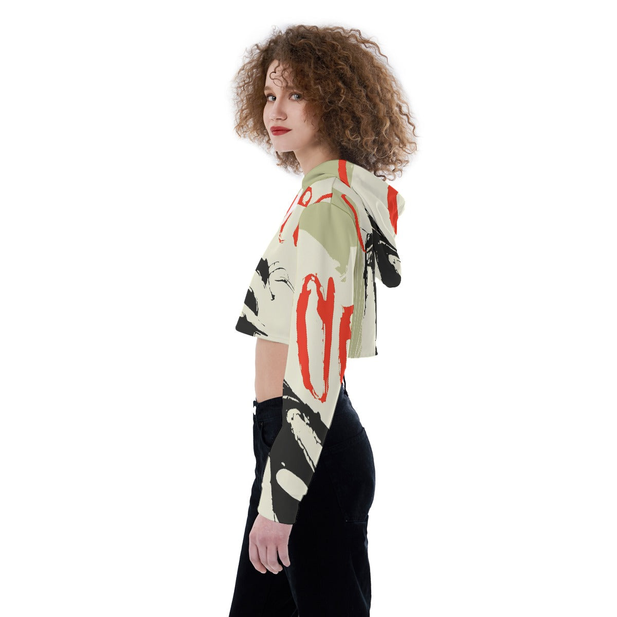 All-Over Print Women's Crop Top Hoodie
