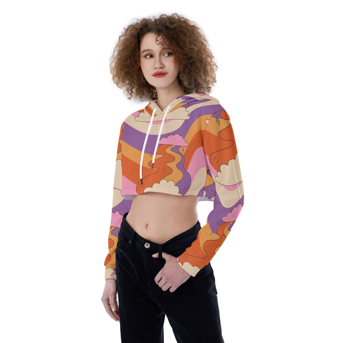 All-Over Print Women's Crop Top Hoodie