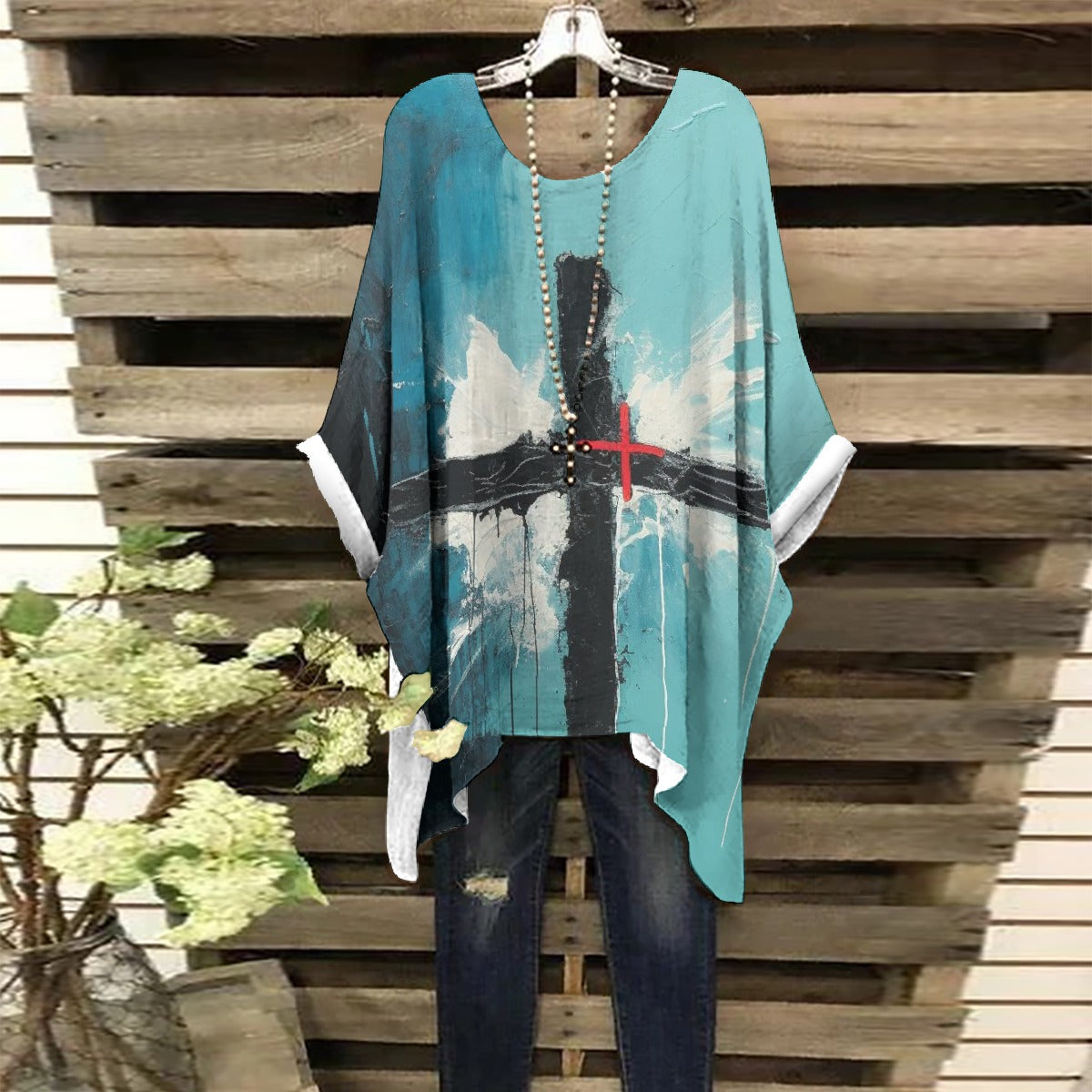 All-Over Print Women's Bat Sleeve Shirt