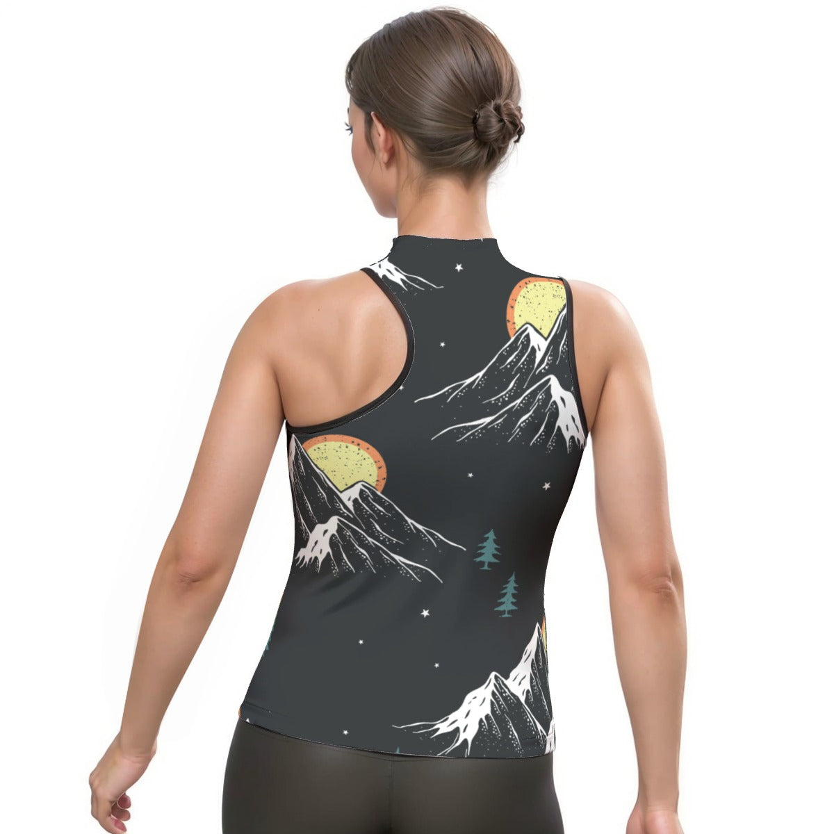 All-Over Print Women's Halter Sleeveless Asymmetrical Tank Top