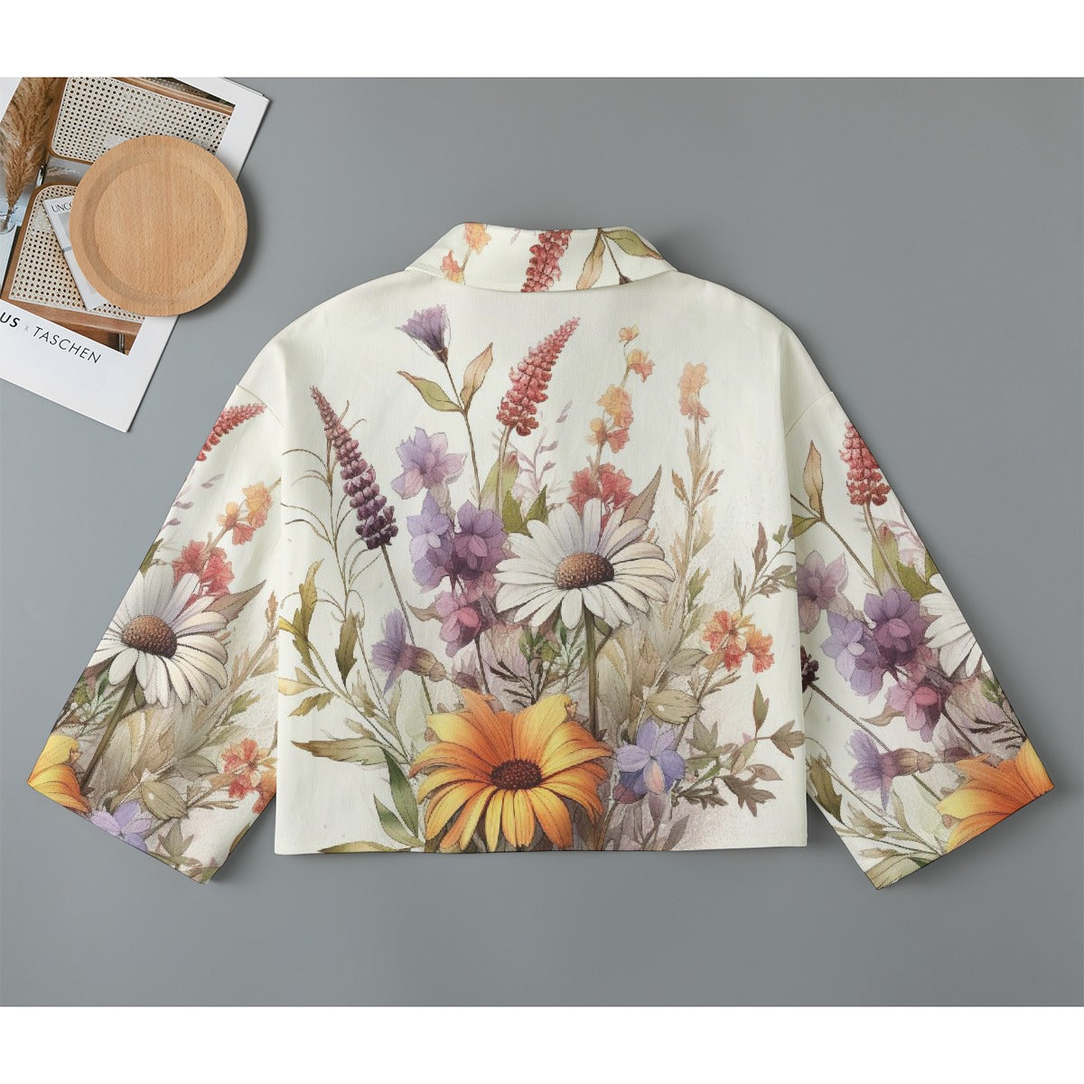 All-Over Print Women's Cropped Jacket | 245GSM Cotton