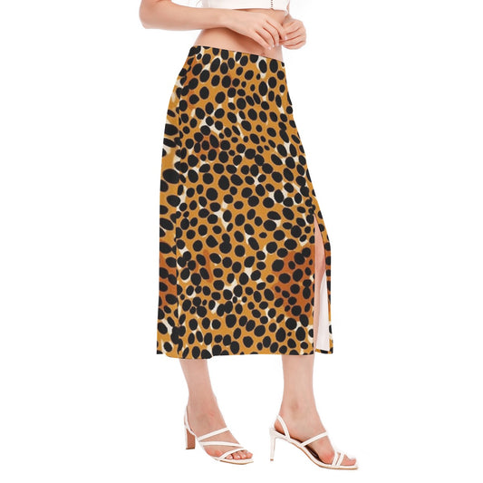 All-Over Print Women's High Slit Long Skirt