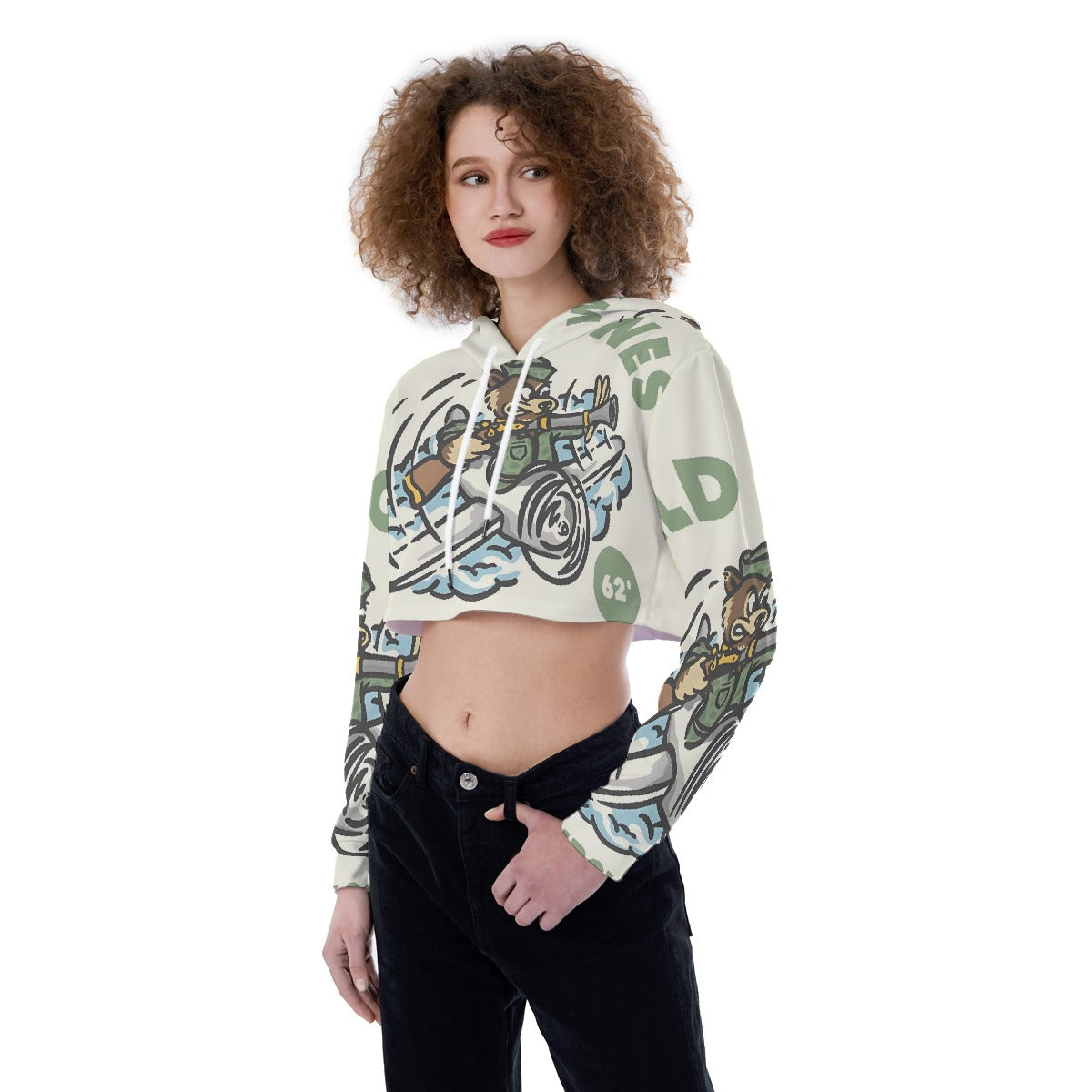 All-Over Print Women's Crop Top Hoodie