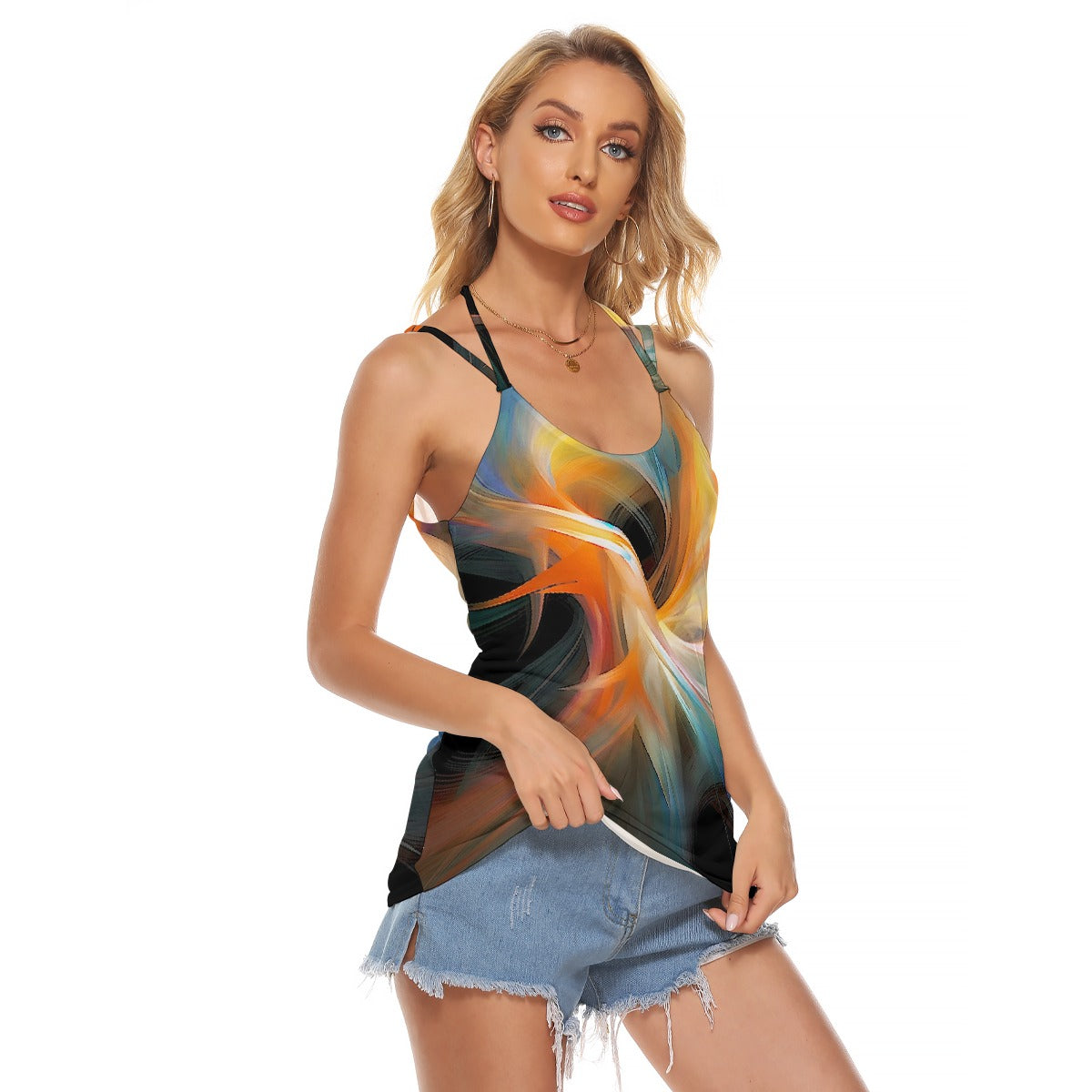 All-Over Print Women's Halter Top With Backless