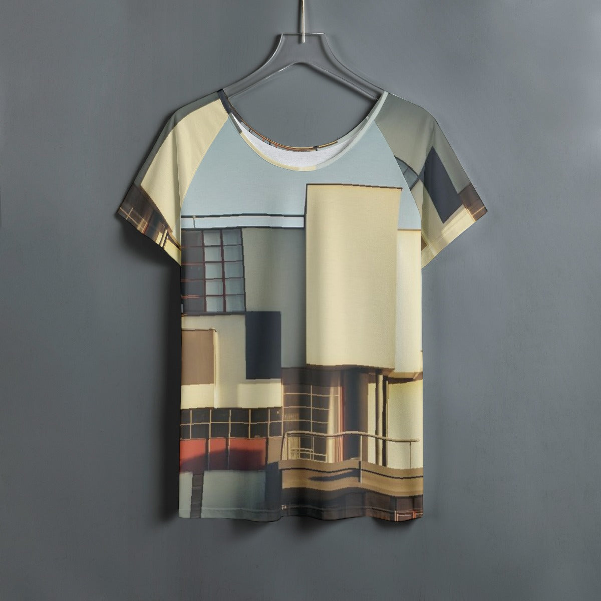 All-Over Print Women's Round Neck T-shirt With Raglan Sleeve