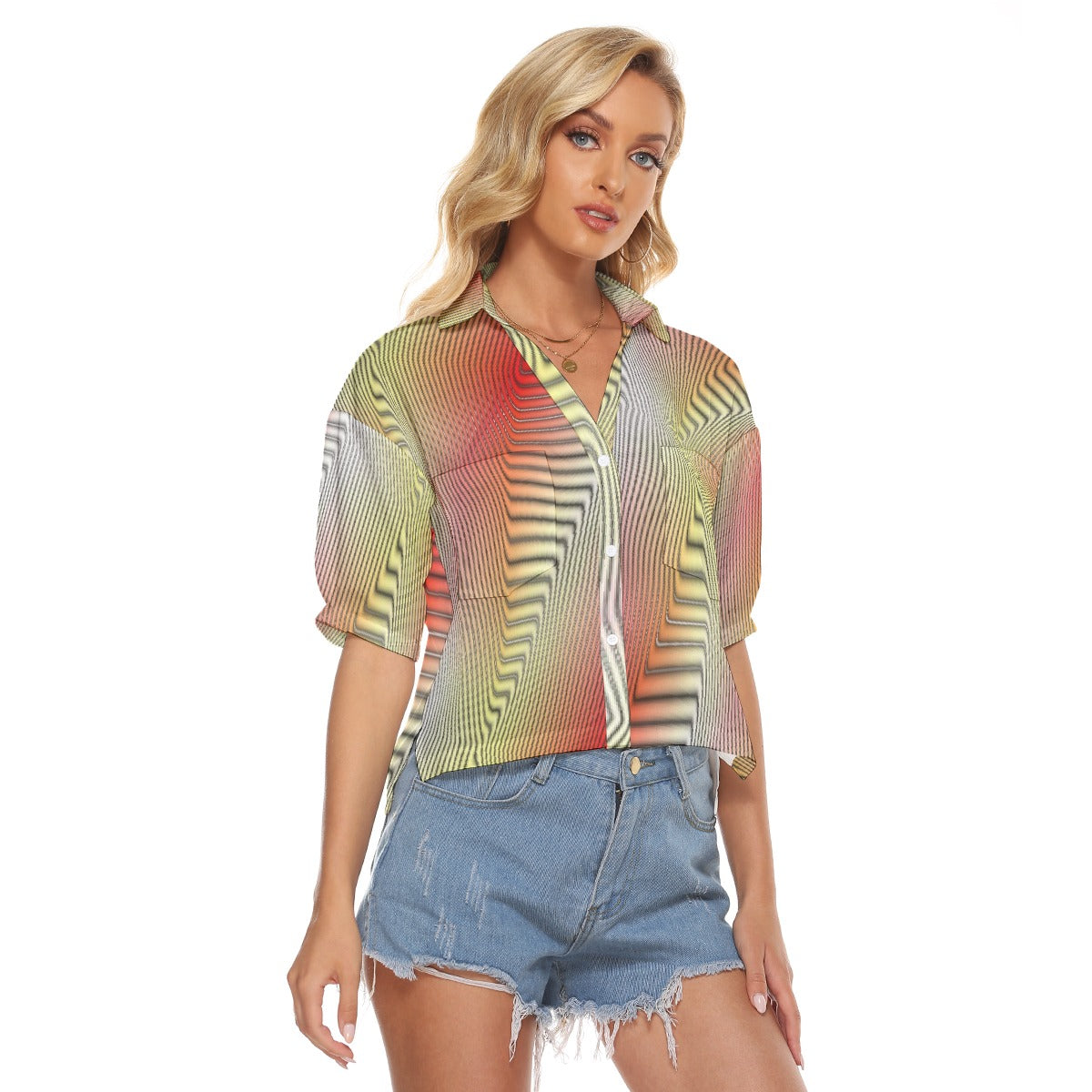 All-Over Print Women's V-neck Shirts