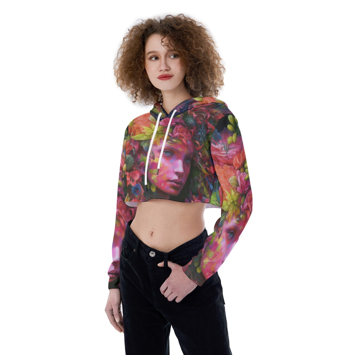 All-Over Print Women's Crop Top Hoodie