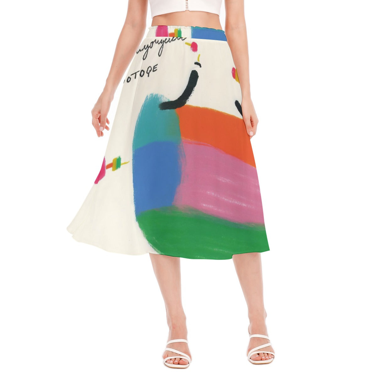 All-Over Print Women's Long Section Chiffon Skirt