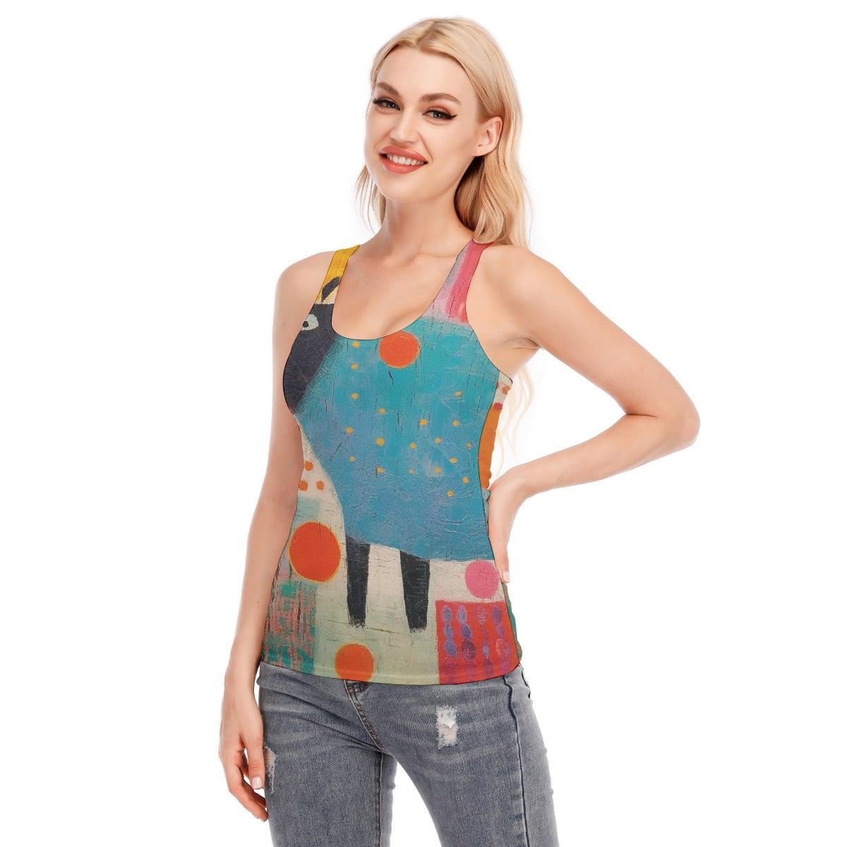 All-Over Print Women's Racer Vest | 190GSM Cotton