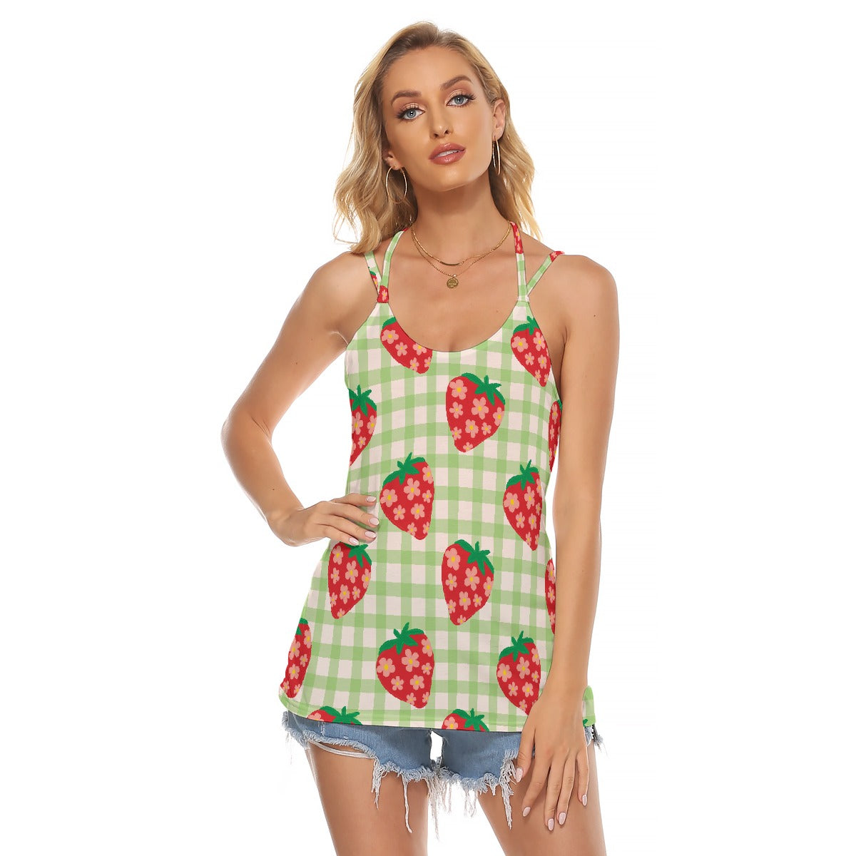 All-Over Print Women's Halter Top With Backless