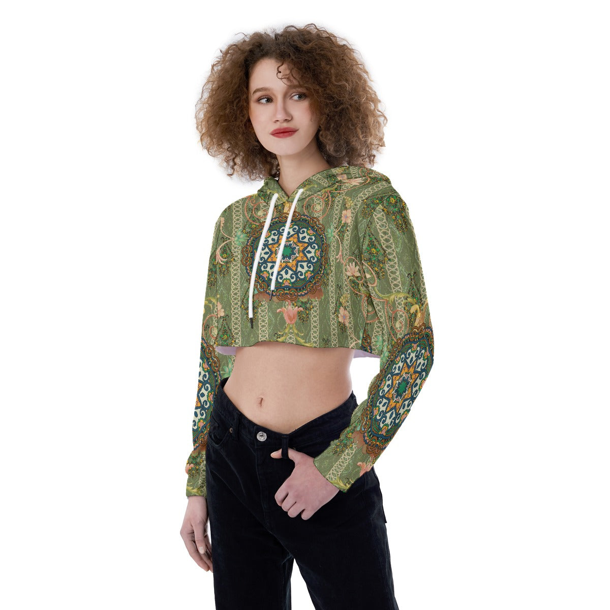 All-Over Print Women's Crop Top Hoodie