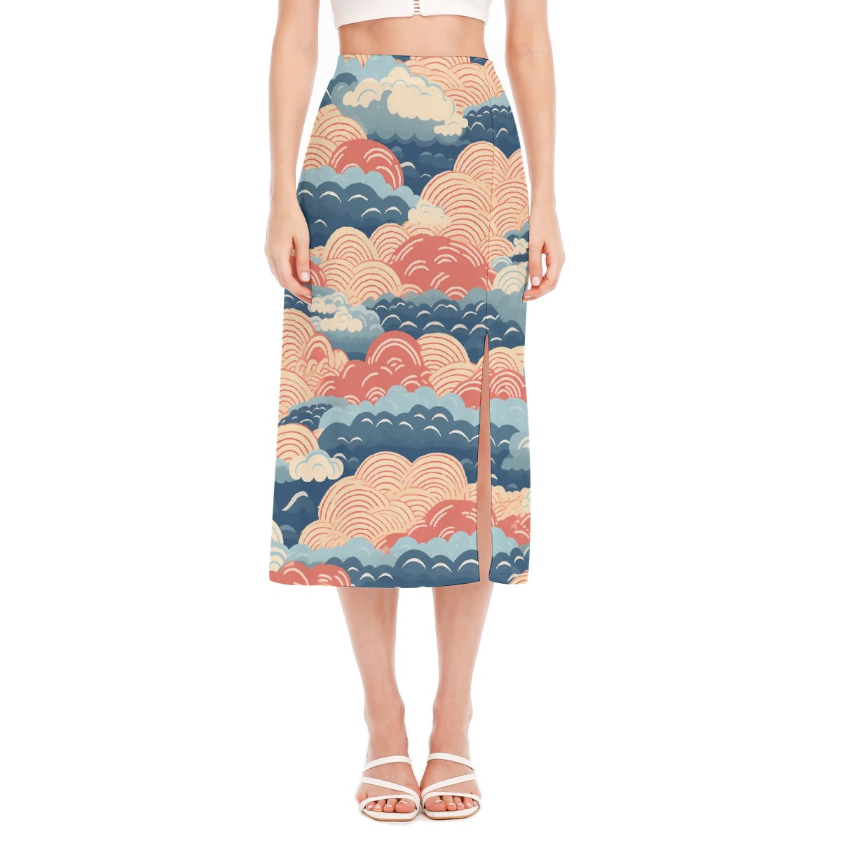 All-Over Print Women's High Slit Long Skirt