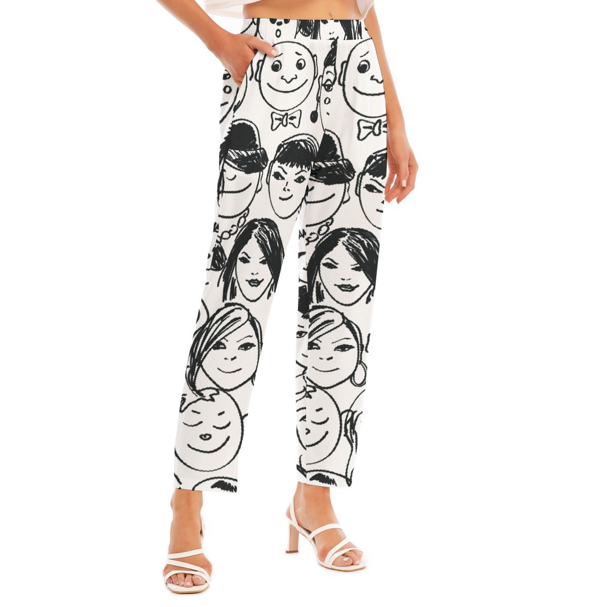 All-Over Print Women's Loose Straight-leg Pants