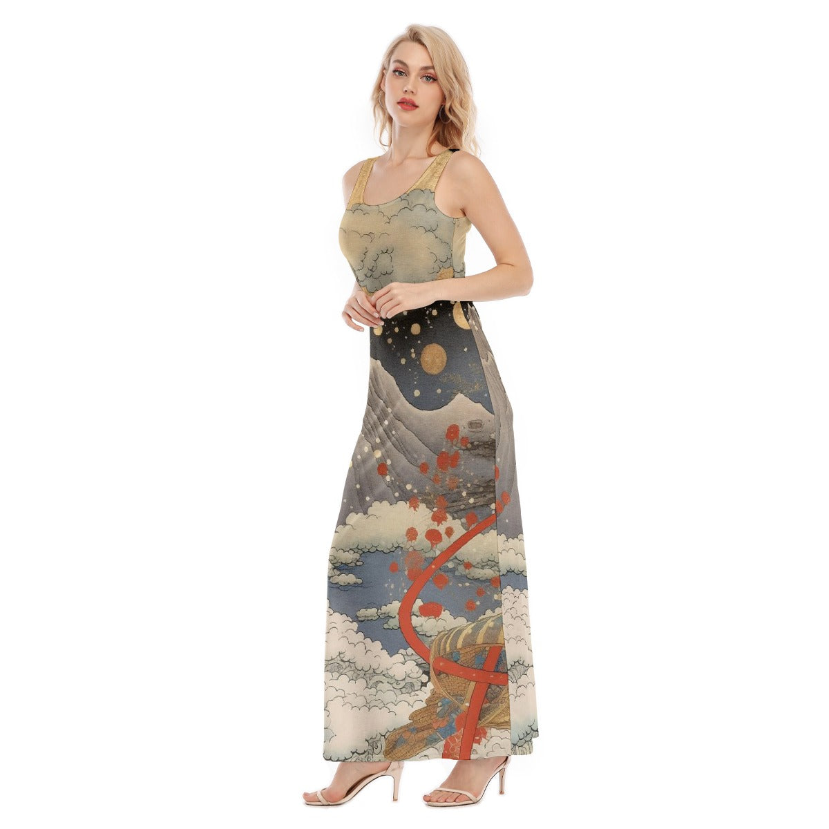 All-Over Print Women's Vest Dress | Length To Ankle