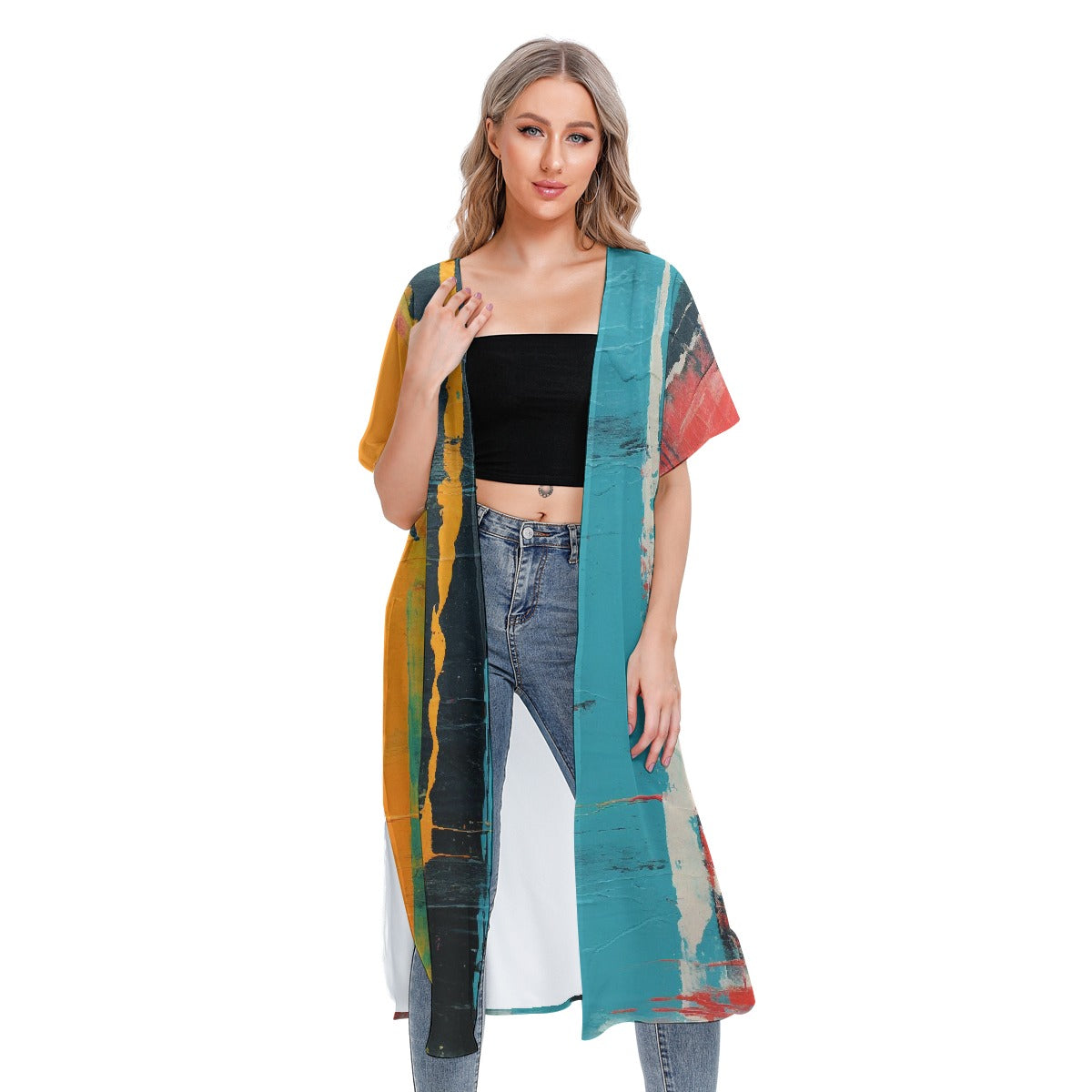 All-Over Print Women's Short Sleeve Cardigan