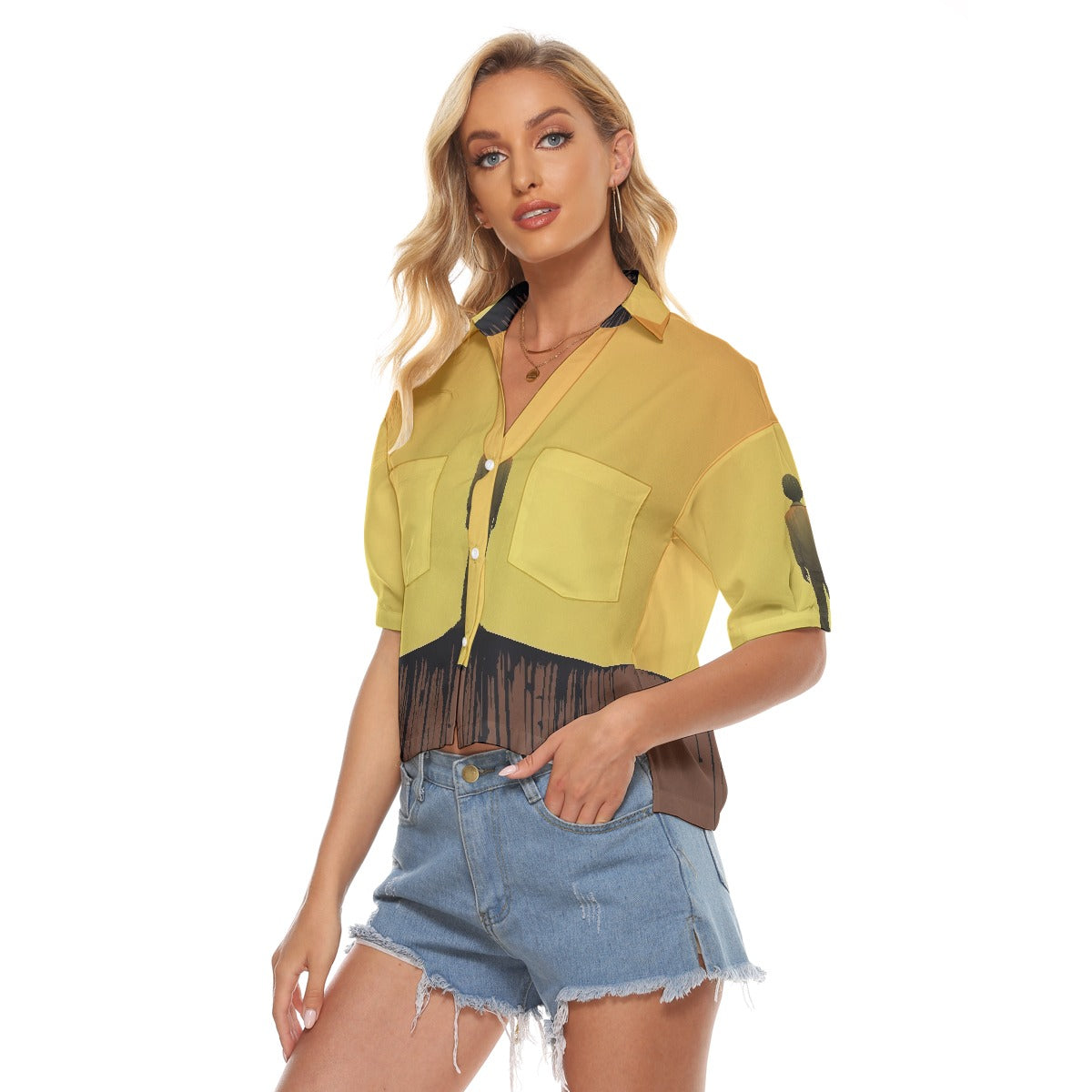 All-Over Print Women's V-neck Shirts