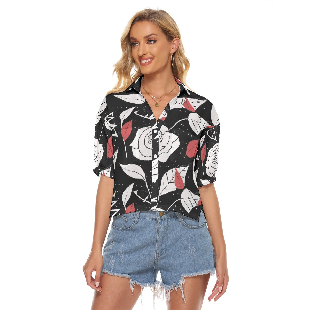 All-Over Print Women's V-neck Shirts