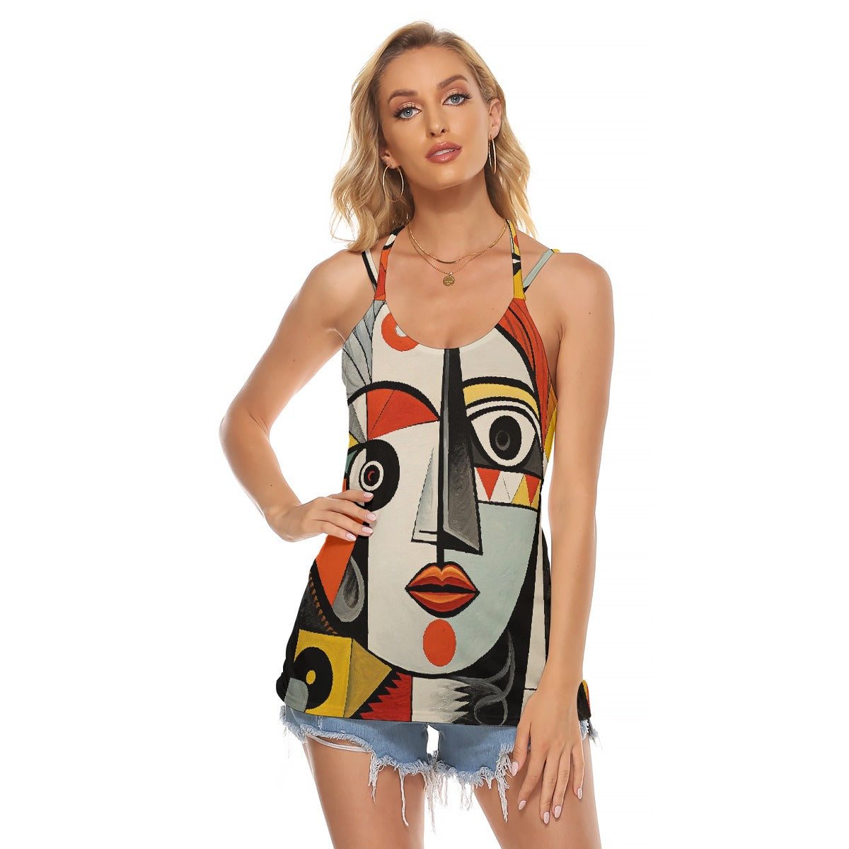 All-Over Print Women's Halter Top With Backless