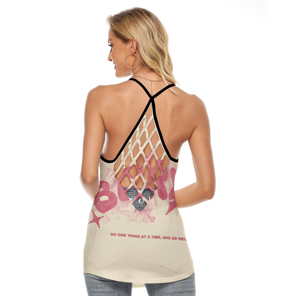 All-Over Print Women's Criss-Cross Open Back Tank Top