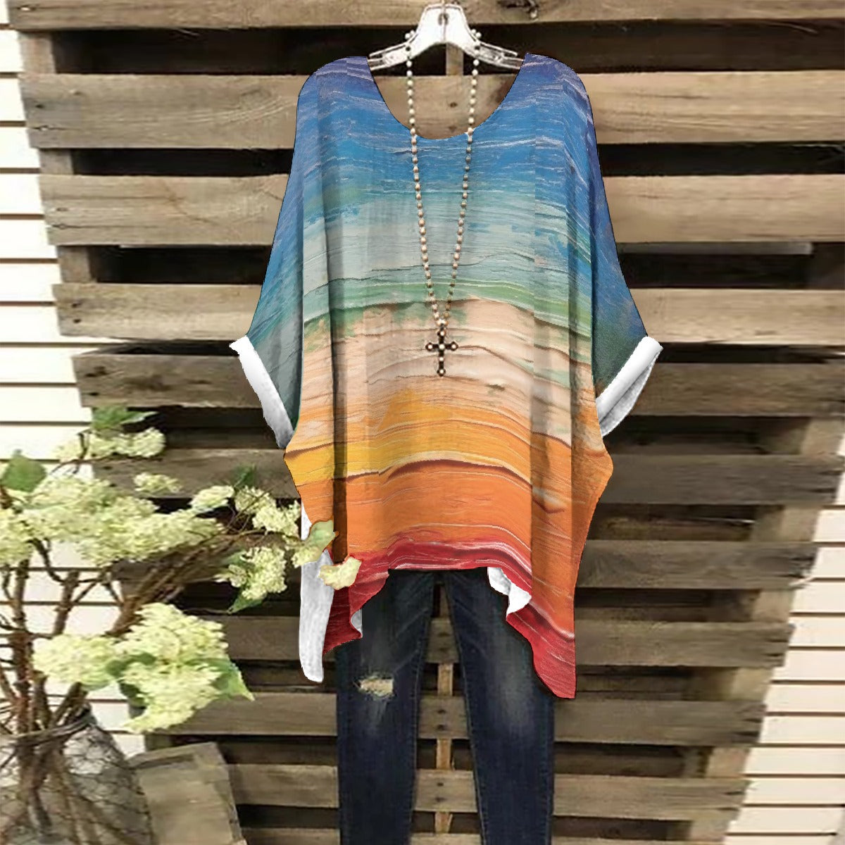 All-Over Print Women's Bat Sleeve Shirt