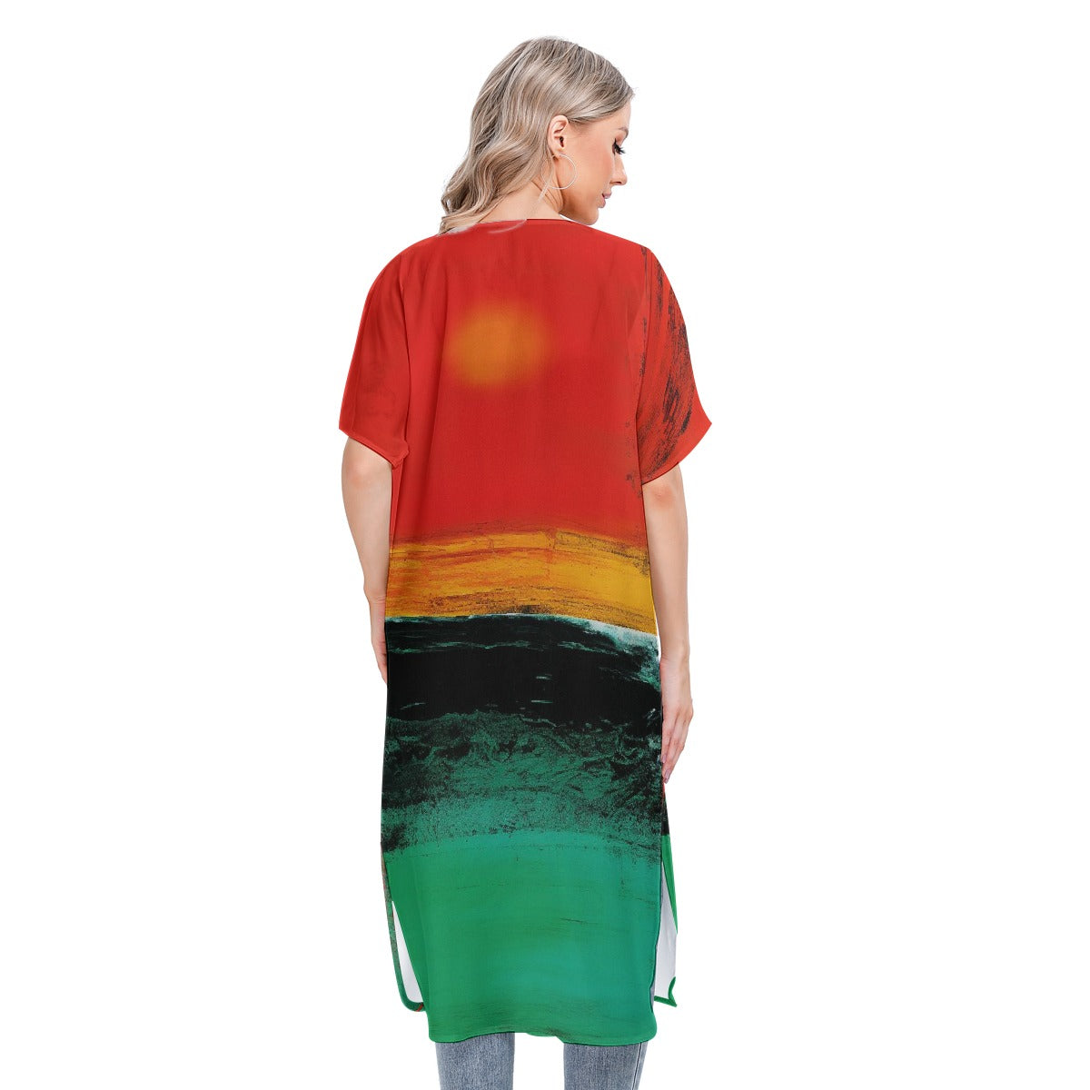 All-Over Print Women's Short Sleeve Cardigan