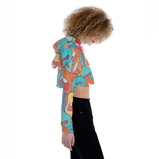 All-Over Print Women's Crop Top Hoodie