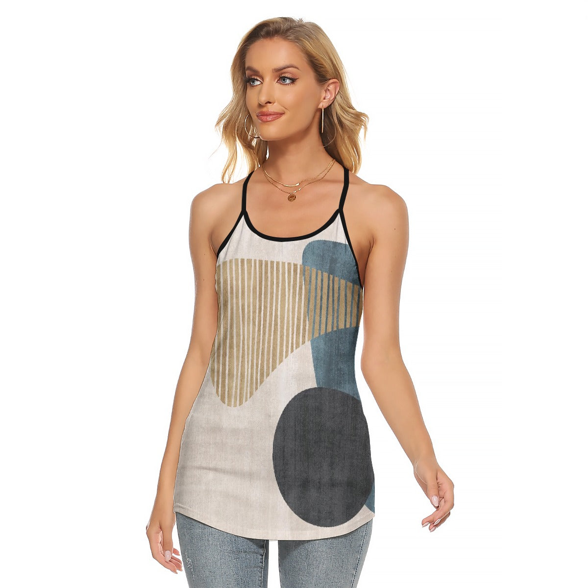 All-Over Print Women's Criss-Cross Open Back Tank Top