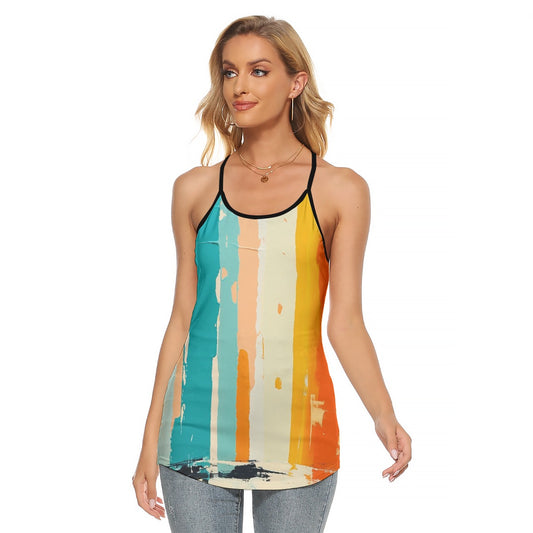 All-Over Print Women's Criss-Cross Open Back Tank Top