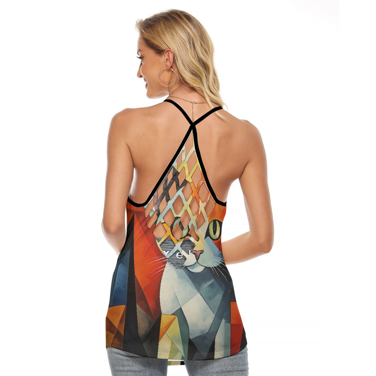 All-Over Print Women's Criss-Cross Open Back Tank Top