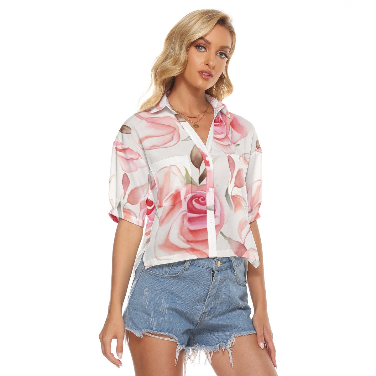 All-Over Print Women's V-neck Shirts