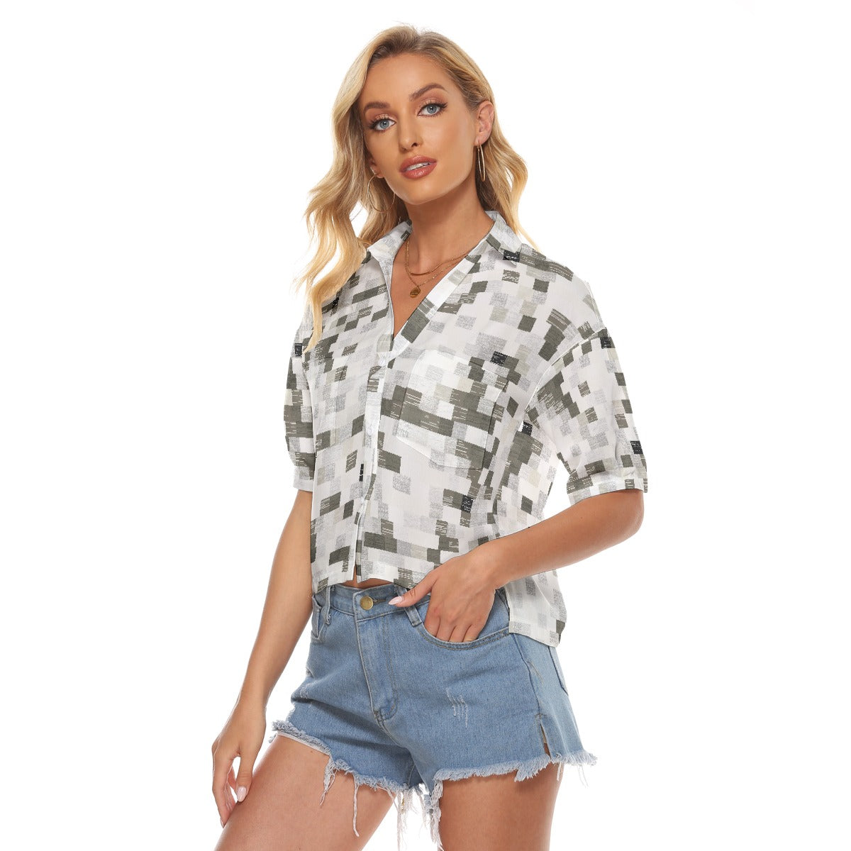 All-Over Print Women's V-neck Shirts