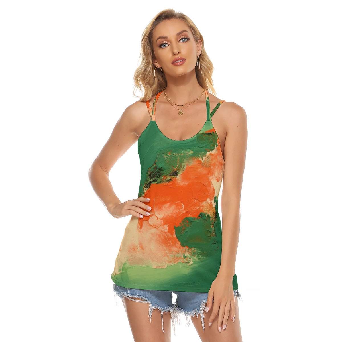 All-Over Print Women's Halter Top With Backless
