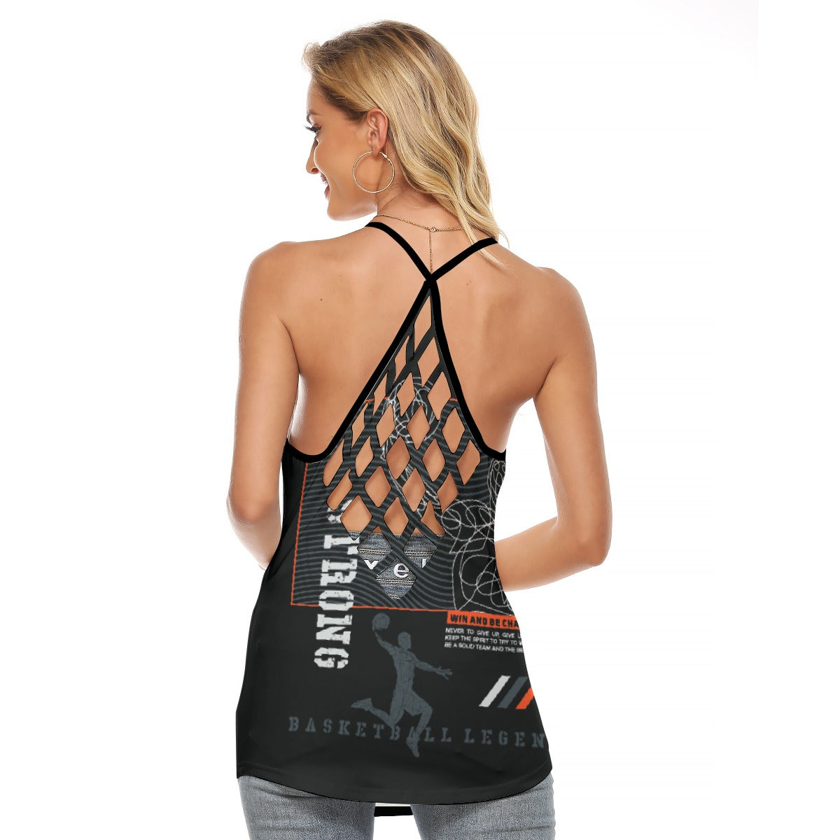 All-Over Print Women's Criss-Cross Open Back Tank Top