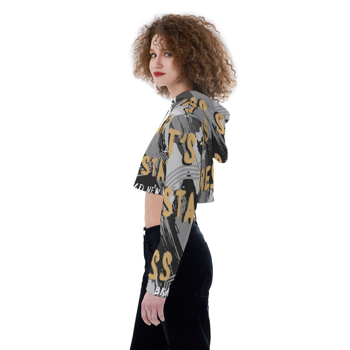 All-Over Print Women's Crop Top Hoodie