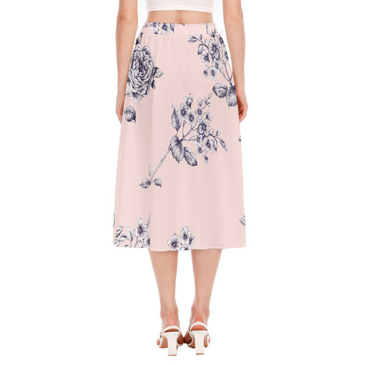 All-Over Print Women's Long Section Chiffon Skirt