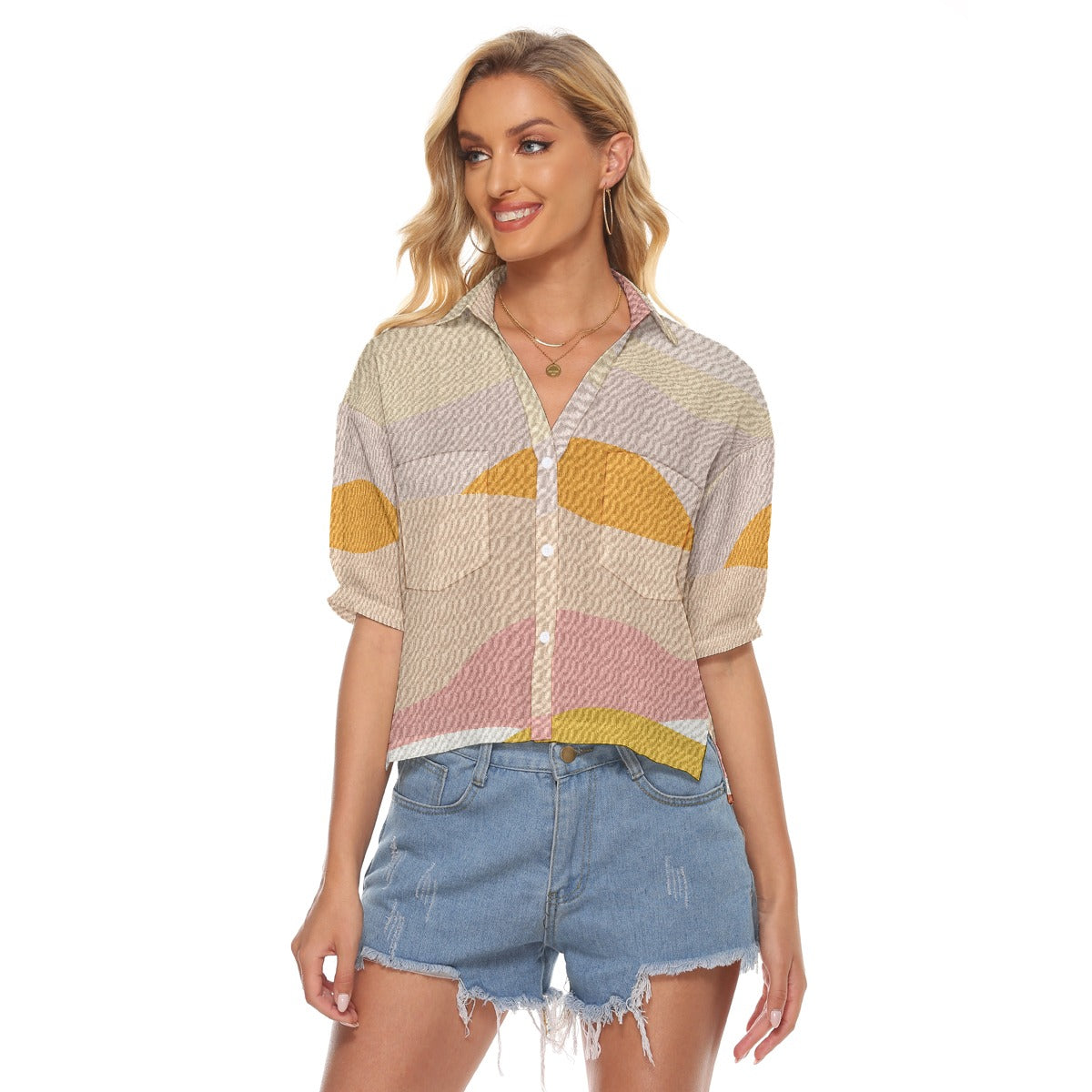 All-Over Print Women's V-neck Shirts